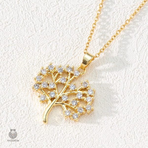 Bijou collier avec pendentif arbre inspirant