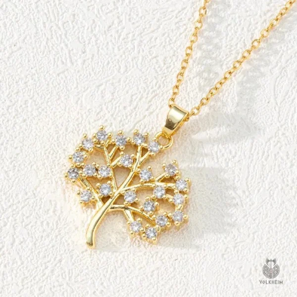 Collier avec pendentif en métal en forme d'arbre