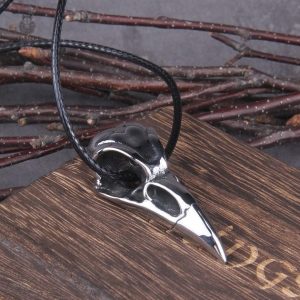Pendentif Crâne de Corbeau en Métal