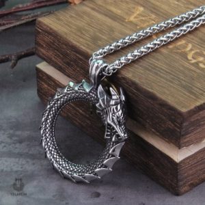 Pendentif dragon Ouroboros en bijoux fantastiques