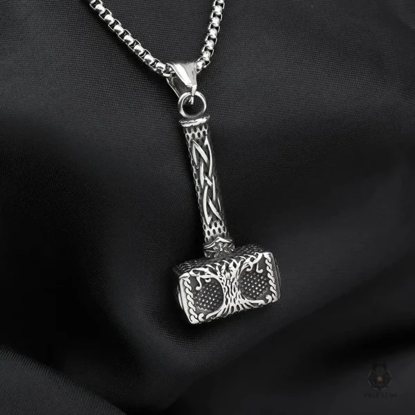 pendentif-marteau-thor-yggdrasil-1 Pendentif Marteau de Thor en argent, collier inspiré de Yggdrasil