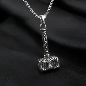 Collier Viking avec pendentif Marteau de Thor stylisé