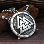 Pendentif Valknut sur bouclier en style viking