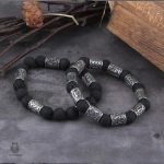 Bracelet Pierre de Lave Runique - accessoire Viking unique