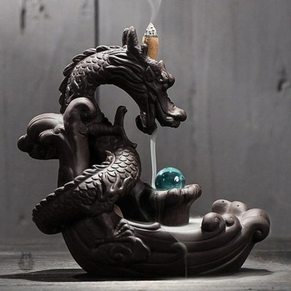 porte-encens-dragon-1 Porte encens Dragon en céramique décorative pour ambiance zen
