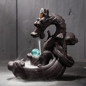 Porte encens dragon, idéal pour rituels spirituels et relaxation