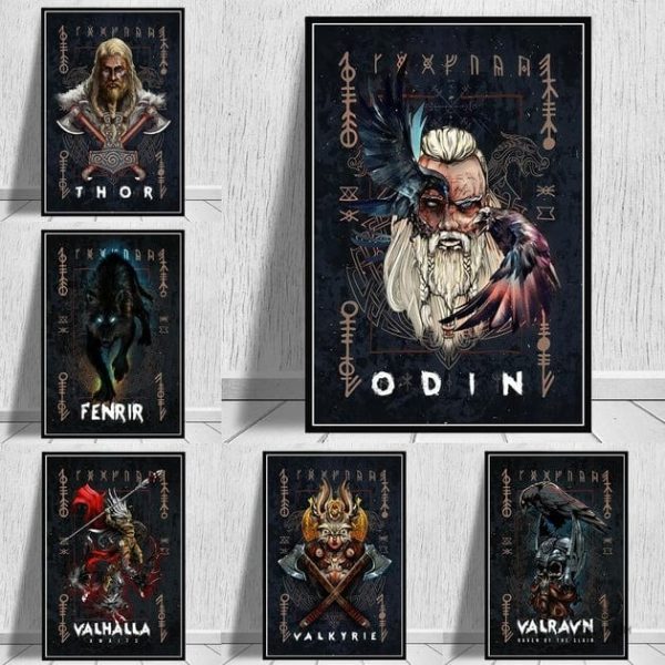 poster-mythologie-nordique-1 Poster Mythologie Nordique en décoration murale médiévale