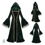Robe longue sombre pour événements à thème médiéval