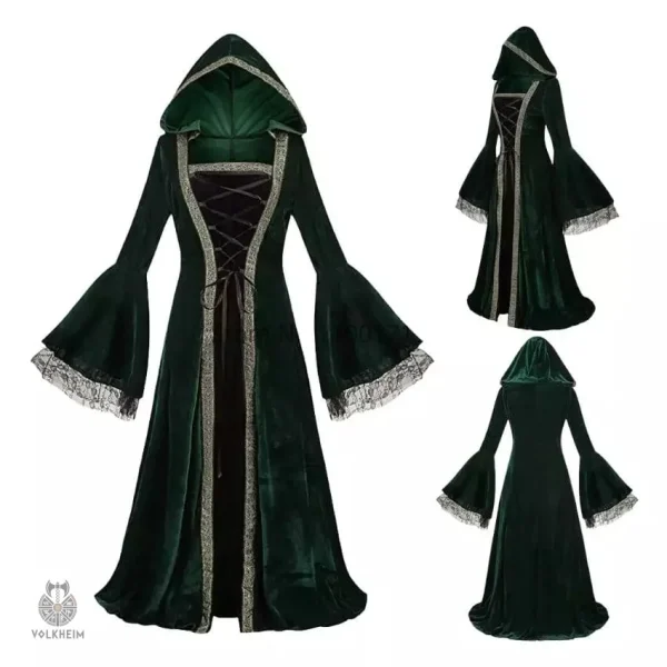 Robe longue sombre pour événements à thème médiéval