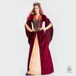 Robe Médiévale pour Reine élégante en velours