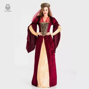 Robe Royale Médiévale avec manche longue et corsage