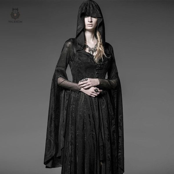 robe-sorciere-medievale-1 Robe de Sorcière Médiévale élégante en tissu sombre