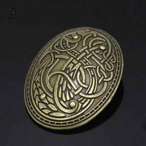 Broche Viking - Totem Loup en métal élégant