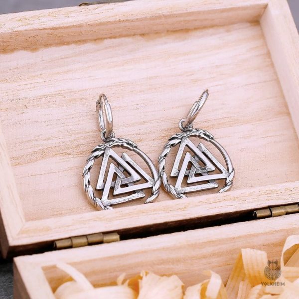 viking-valknut-1 Boucles d'oreilles Viking avec motif Valknut