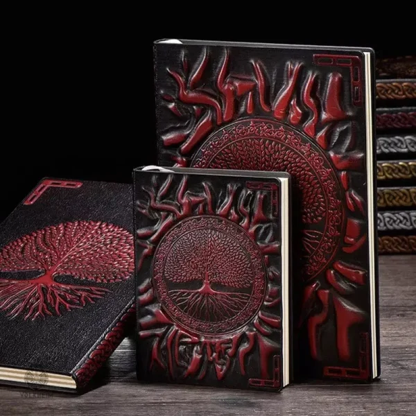 Artisanat viking : carnet Yggdrasil au fini texturé